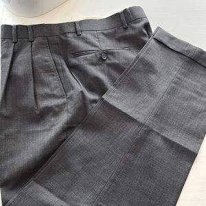 Cordovan & Grey men’s dark gray dress pants, pleated front, cuffed, 36